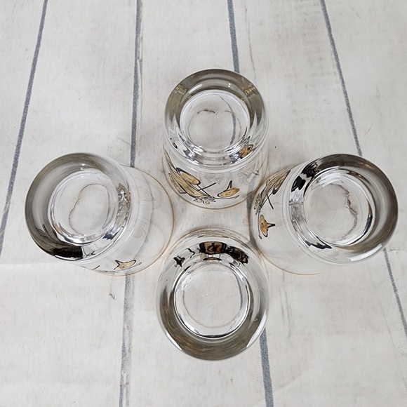 Vintage 60s Dominion Barware 19th Hole Golf Highball Glasses Set of 4 Gold  Gild - Picture 8 of 11
